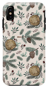 Winter Branches, Berries and Pine Cones - Phone Case