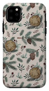 Winter Branches, Berries and Pine Cones - Phone Case