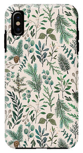 Winter Eucalyptus and Berry Pattern - Phone Case
