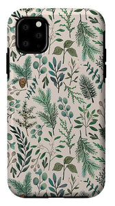 Winter Eucalyptus and Berry Pattern - Phone Case
