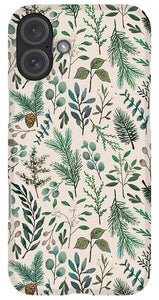 Winter Eucalyptus and Berry Pattern - Phone Case