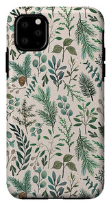 Winter Eucalyptus and Berry Pattern - Phone Case
