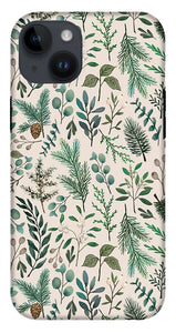 Winter Eucalyptus and Berry Pattern - Phone Case