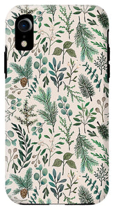 Winter Eucalyptus and Berry Pattern - Phone Case