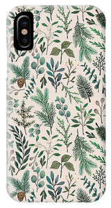 Winter Eucalyptus and Berry Pattern - Phone Case