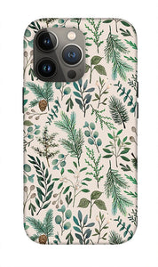 Winter Eucalyptus and Berry Pattern - Phone Case