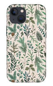 Winter Eucalyptus and Berry Pattern - Phone Case