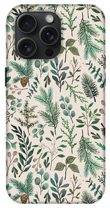 Winter Eucalyptus and Berry Pattern - Phone Case