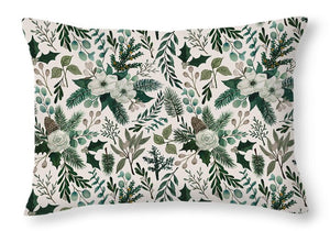 Winter Floral Pattern - Throw Pillow