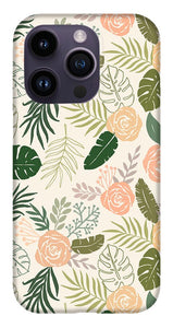 Yellow and Green Tropical Floral Patten - Phone Case