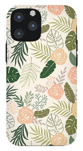 Yellow and Green Tropical Floral Patten - Phone Case