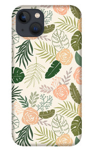 Yellow and Green Tropical Floral Patten - Phone Case