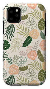 Yellow and Green Tropical Floral Patten - Phone Case