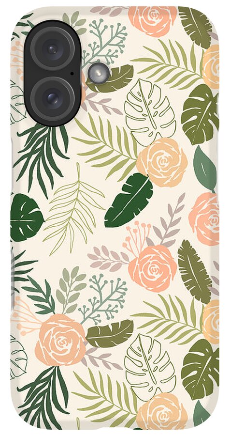Yellow and Green Tropical Floral Patten - Phone Case