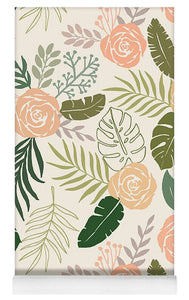 Yellow and Green Tropical Floral Patten - Yoga Mat