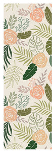 Yellow and Green Tropical Floral Patten - Yoga Mat
