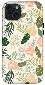 Yellow and Green Tropical Floral Patten - Phone Case