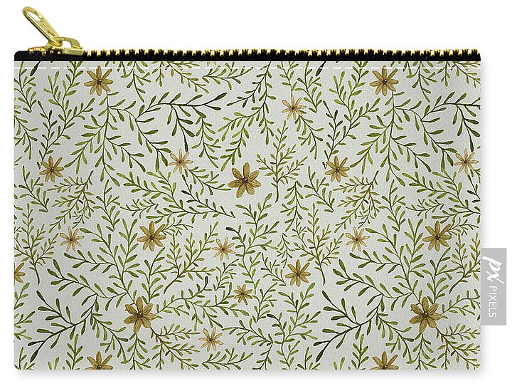 Yellow Flowers and Branches Pattern - Zip Pouch