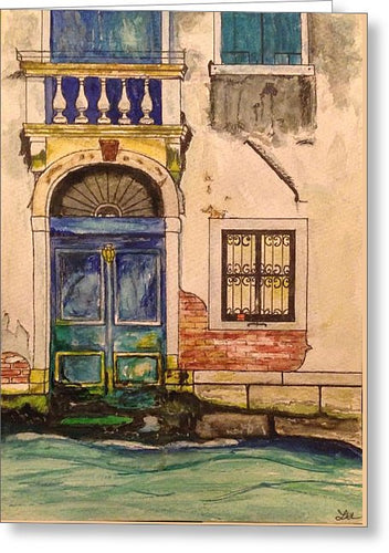 Blue Doors Venice - Greeting Card