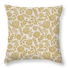 Load image into Gallery viewer, Gold Floral Pattern - Throw Pillow