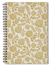 Load image into Gallery viewer, Gold Floral Pattern - Spiral Notebook
