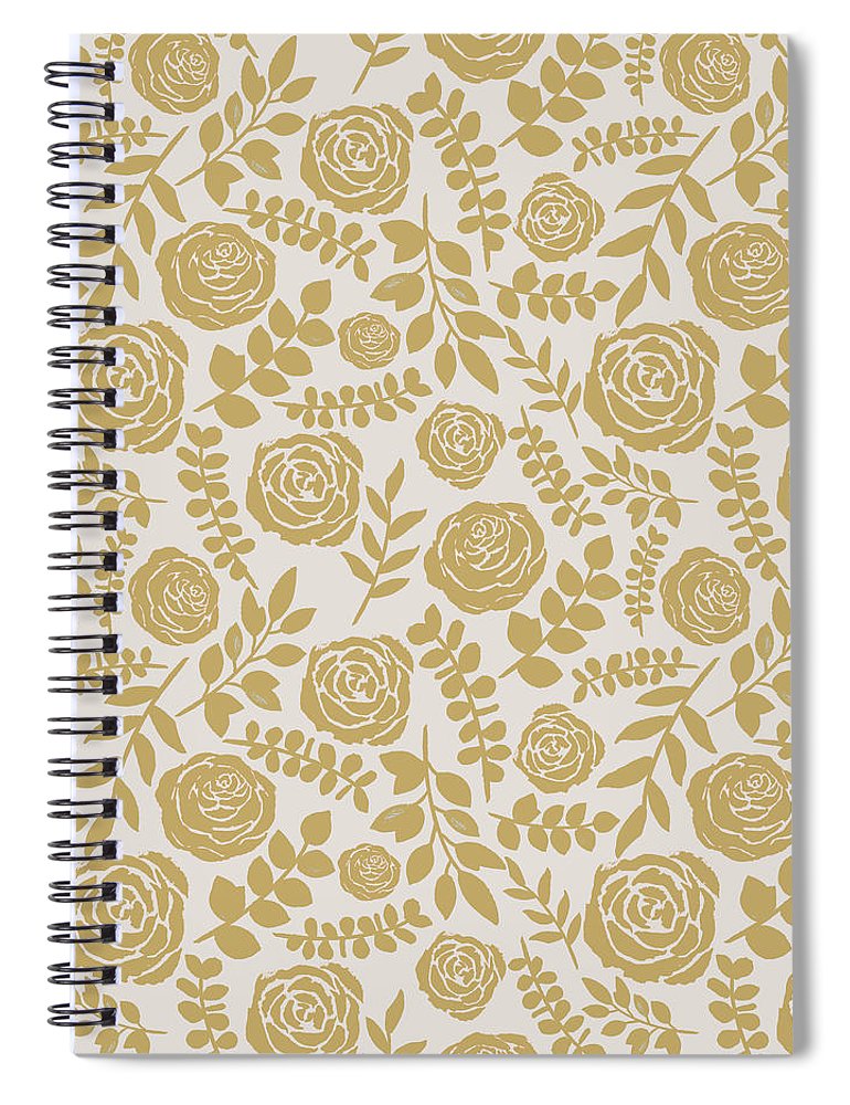 Gold Floral Pattern - Spiral Notebook