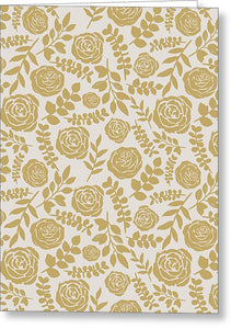 Gold Floral Pattern - Greeting Card