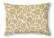 Load image into Gallery viewer, Gold Floral Pattern - Throw Pillow