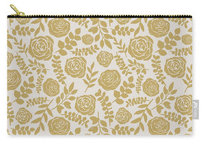 Gold Floral Pattern - Carry-All Pouch