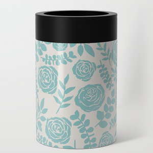 Baby Blue Floral Can Cooler
