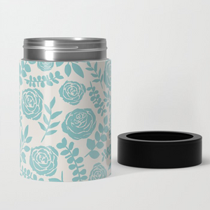 Baby Blue Floral Can Cooler