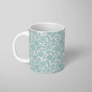 Baby Blue Floral Pattern - Mug