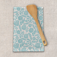 Load image into Gallery viewer, Baby Blue Floral Pattern Tea Towel