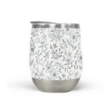 Load image into Gallery viewer, Blue Gray Flower Stemless Wine Tumbler [Wholesale]