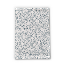 Load image into Gallery viewer, Blue Gray Flower Tea Towel
