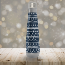 Load image into Gallery viewer, Blue Snowflake Pattern Peristyle Water Bottle