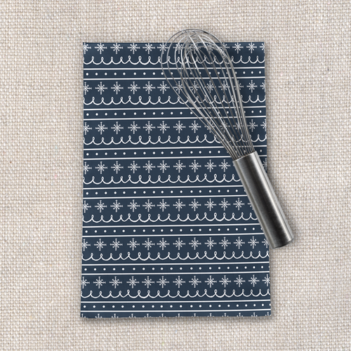 Blue Snowflake Pattern Tea Towel