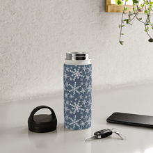 Load image into Gallery viewer, Blue Snowflakes Handle Lid Water Bottle