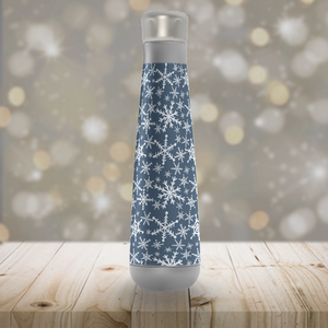 Blue Snowflakes Peristyle Water Bottle