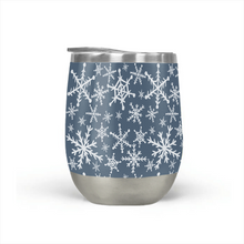 Load image into Gallery viewer, Blue Snowflakes Stemless Wine Tumbler [Wholesale]