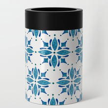 Load image into Gallery viewer, Blue Tile Watercolor Can Cooler/Koozie