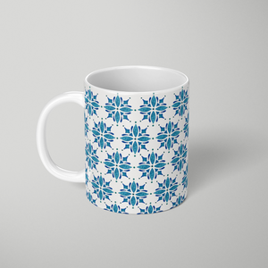 Blue Watercolor Tile Pattern - Mug
