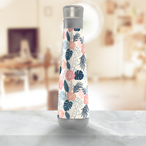 Blue and Blush Tropical Floral Peristyle Water Bottle [Wholesale]