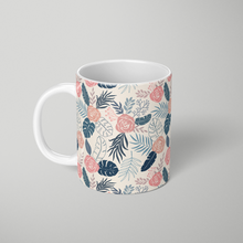 Load image into Gallery viewer, Blue and Blush Tropical Floral Pattern - Mug