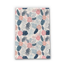 Load image into Gallery viewer, Blue and Blush Tropical Floral Tea Towel