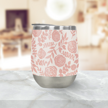 Load image into Gallery viewer, Blush Floral Pattern Stemless Wine Tumbler