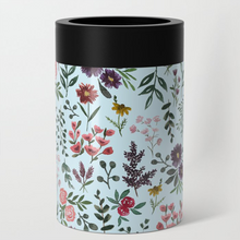 Load image into Gallery viewer, Bright Watercolor Flower - Blue Can Cooler/Koozie