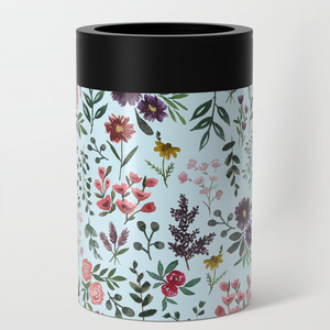 Bright Watercolor Flower - Blue Can Cooler/Koozie