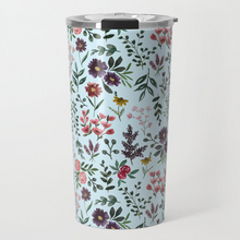 Load image into Gallery viewer, Bright Watercolor Flower - Blue Travel Mug