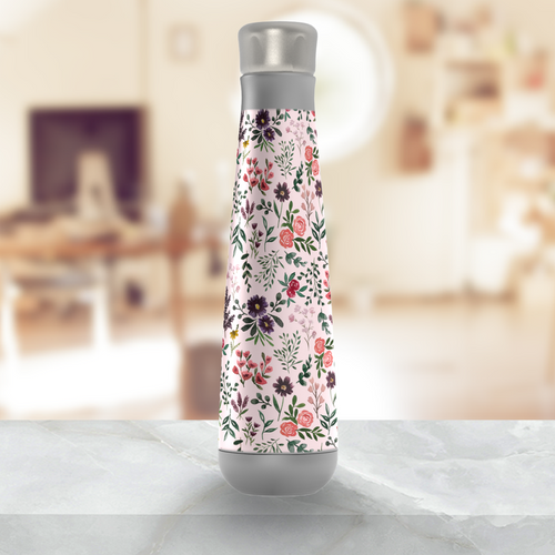 Bright Watercolor Flower - Pink - Peristyle Water Bottle